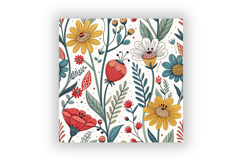 Comic Wildflowers Seamless Digital Paper, Cute Cartoon Product Image 6