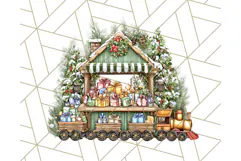 Cozy Christmas Market Stall Clipart PNG, Holiday Art Png Product Image 2