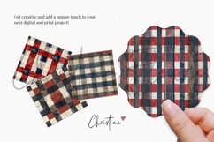 Seamless Cottagecore Patriotic Plaid Wood Digital Paper Product Image 3