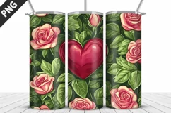 Rose Tumbler Sublimation | Valentine's Day Tumbler Wrap Product Image 3