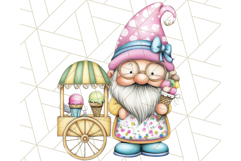Ice Cream Gnome Clipart PNG Summer Dessert Art, Summer Gnome Product Image 2