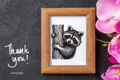 Adorable Raccoon Line Art Engraving Wildlife Vector Product Image 6