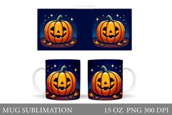 Cute Pumpkin Mug Wrap. Halloween Mug Wrap Sublimation Product Image 1