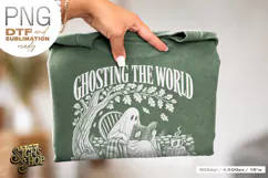 Ghost Reading Book Lover PNG, Retro Fall DTF Product Image 3