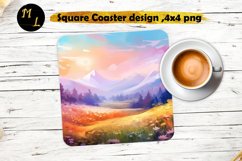 Mountains Coaster design,Mountains Square Coaster Product Image 1