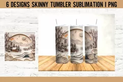 Winter 3D Tumbler Sublimation Designs PNG Product Image 4