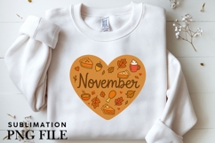 November heart png design for T-shirts Product Image 3
