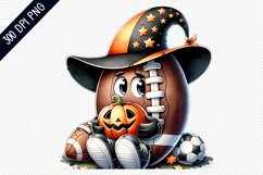 Halloween Football Sublimation - Clipart PNG Design Product Image 1