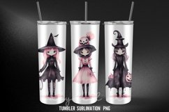 Halloween Black&amp;Pink Tumbler Wrap Sublimation Designs Product Image 2