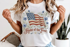 Home of the Free PNG, Rhinestone USA Flag Sublimation Product Image 6