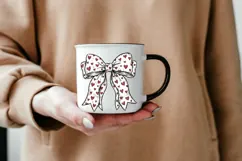 Valentine's Day Coquette Bow PNG, Red Heart Valentine's Product Image 6