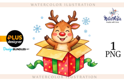 Christmas deer watercolor illustration Product Image 1