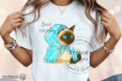 Funny Siamese Cat PNG Just Tasting Coffee Design Sublimation Product Image 3