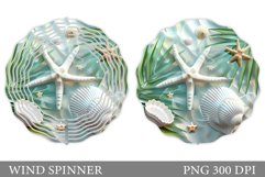3D Starfish Wind Spinner. Seashell Wind Spinner Sublimation Product Image 1