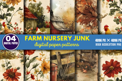 Farm Nursery Junk Journal Digital Paper Pattern PNG Product Image 1