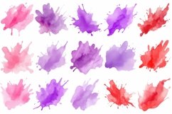 Watercolor Ink Splash Texture Clipart Bundle Product Image 5