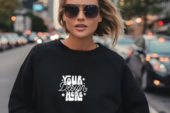 Black Gildan 18000 Mockup, Black Crewneck Mockup, Oversize Product Image 1