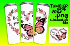 GRACEFUL 20oz PNG Tumbler Wrap , Butterfly Product Image 1