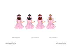 Mother daughters clipart, mom 4 girls clipart, mom clipart Product Image 5