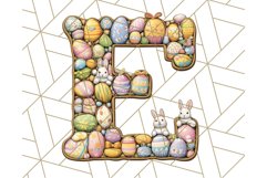 Easter Alphabet Clipart Set with Bunnies and Eggs Product Image 5