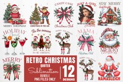 Retro Christmas Quotes Sublimation Bundle Product Image 1