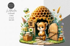 Bear clipart, Animals house clipart, Cute animals Product Image 1