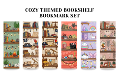 Cozy Cute Bookshelf Bookmark,Pastel Themed Library Set Product Image 6