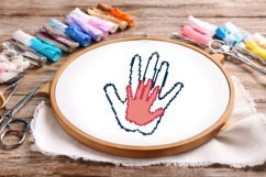 Handprint cross stitch pattern digital download hand outline Product Image 6