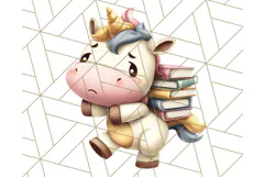 Magical Bookish Unicorn PNG Clipart Reading Books & Stories Product Image 2
