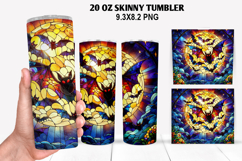 Bats Skinny Tumbler 20oz Wrap Design, Halloween Tumbler PNG Product Image 1