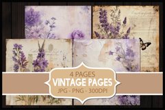 4 Vintage Floral Digital Papers I Junk Journal Pages Product Image 1