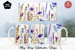 Mug sublimation design with wildflowers, PNG Bundle Product Image 6