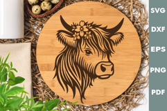 Highland cow Design, Cutting board SVG, Laser cut, Cricut Product Image 6