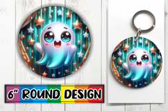 Cozy Round Keychain PNG Magic, 3D Cute Ghost Product Image 1