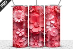 3D Flowers Tumbler Wrap | Sublimation Design | Tumble PNG Product Image 3