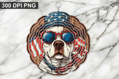 Dog Wind Spinner Sublimation -4Th Of July wind spinner PNG Product Image 1