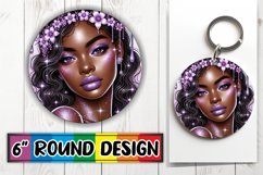 Radiant Round Coaster Design, Afro Girl Product Image 1
