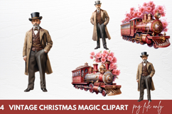 Vintage Christmas Magic Clipart Sublimation Product Image 1