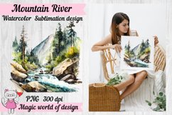 Watercolor Mountain River Clipart Product Image 2