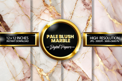 Pale blush marble Digital Papers - 04 variations Product Image 1