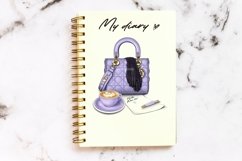 Fashion clipart, coffee, bag and gloves planner clipart Product Image 6