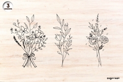 Wildflowers SVG For Engraving | Hand Drawn Flower | SVG Product Image 1