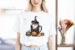Watercolor Halloween gnome in tea mug, Gnome PNG Product Image 5