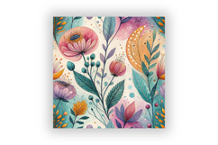 Whimsical Watercolor Floral Seamless Digital Paper, Abstract Product Image 5