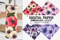 Anemone Flower Digital Paper - Flower Background Product Image 1