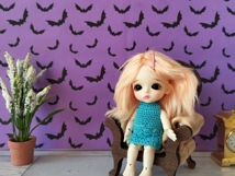 Dollhouse wallpaper Halloween style with bat digital downloa Product Image 6