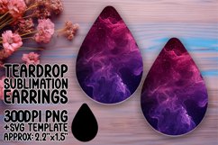 Bright Gradient Pattern Teardrop Earrings for Sublimation Product Image 1