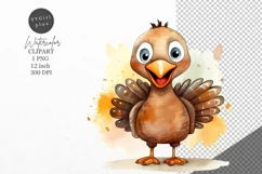 Thanksgiving clipart, Brown turkey clipart, Autumn clipart, Product Image 1