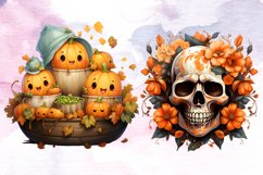 Watercolor Halloween Clipart Bundle Product Image 7