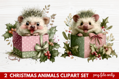 Christmas Animals Clipart Set | Cute Festive Wildlife PNG Product Image 1